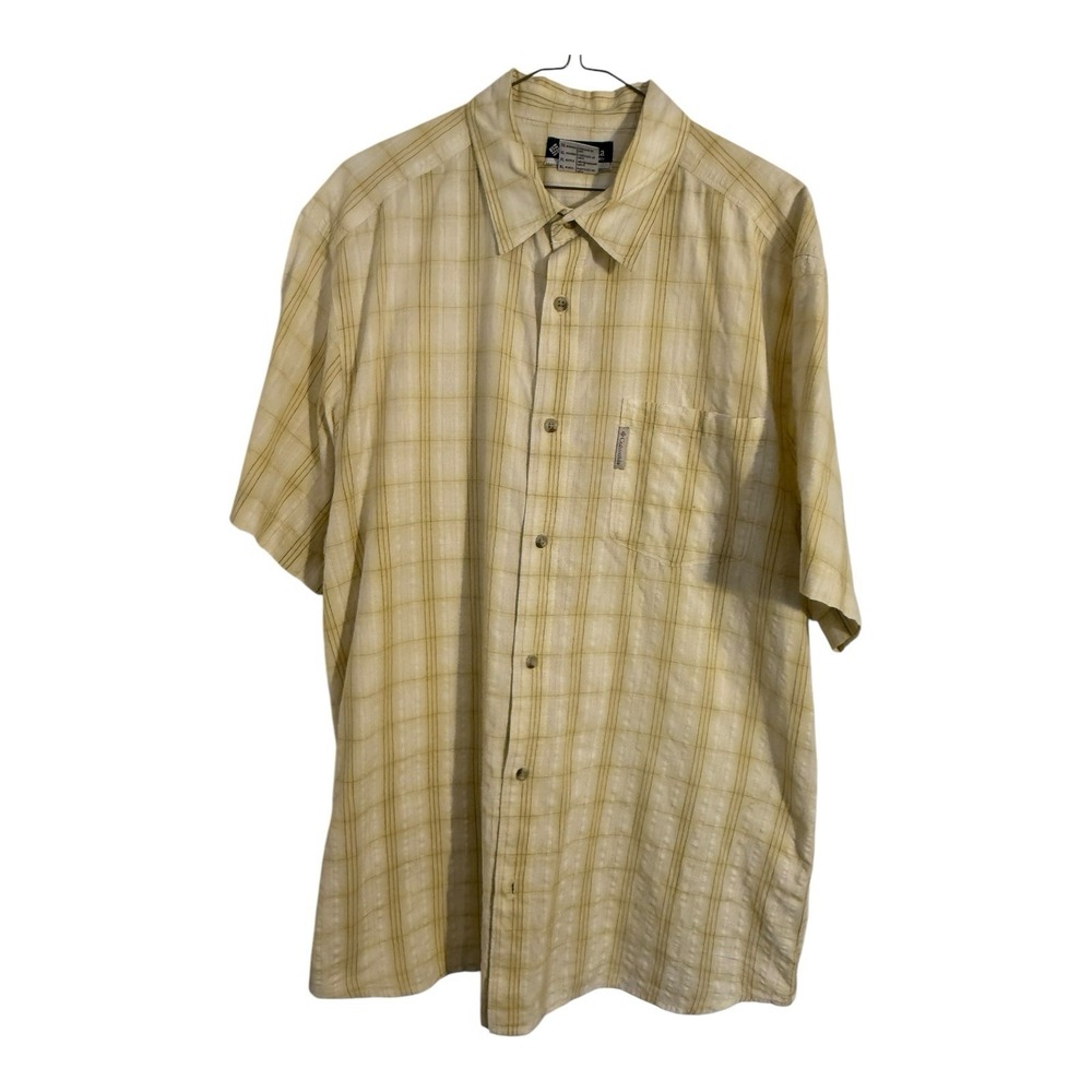 Columbia Button Up Shirt Adult XL‎ Green Casual Preppy Outdoors Plaid Mens